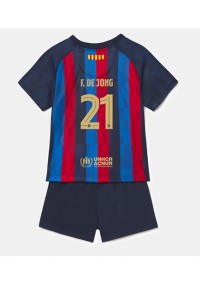 Barcelona Frenkie de Jong #21 Babytruitje Thuis tenue Kind 2022-23 Korte Mouw (+ Korte broeken)